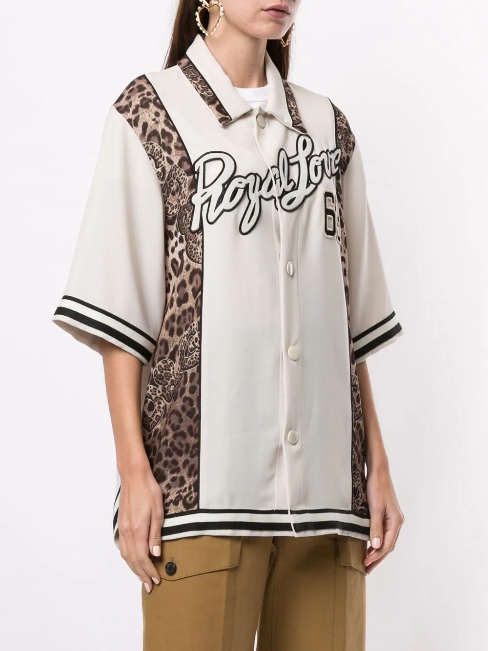 Royal Love leopard trim shirt - 3