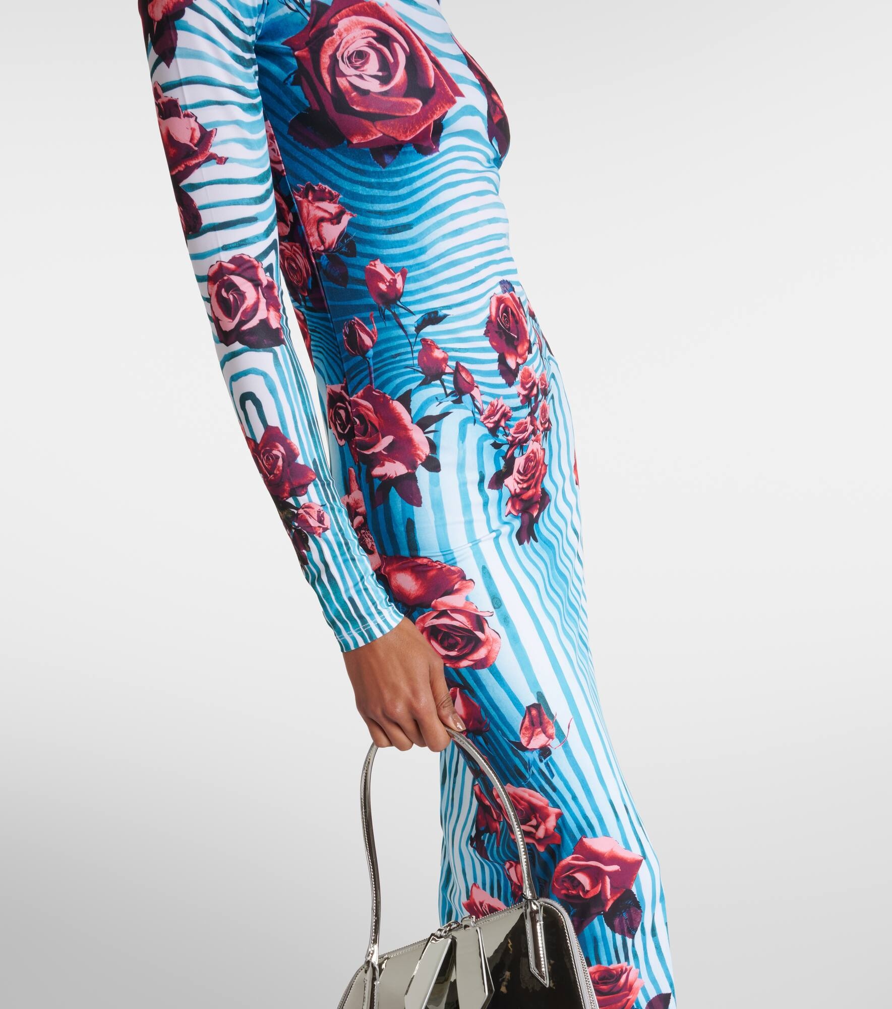 Floral jersey midi dress - 5