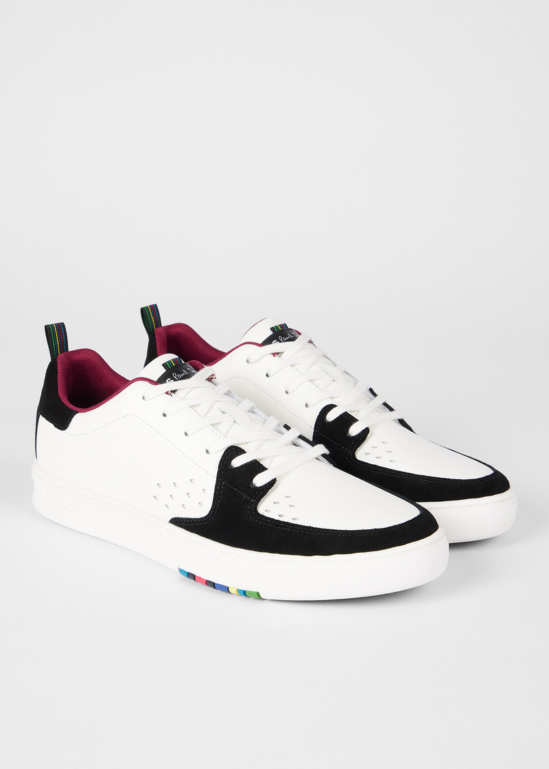 White and Black Panel 'Cosmo' Trainers 4
