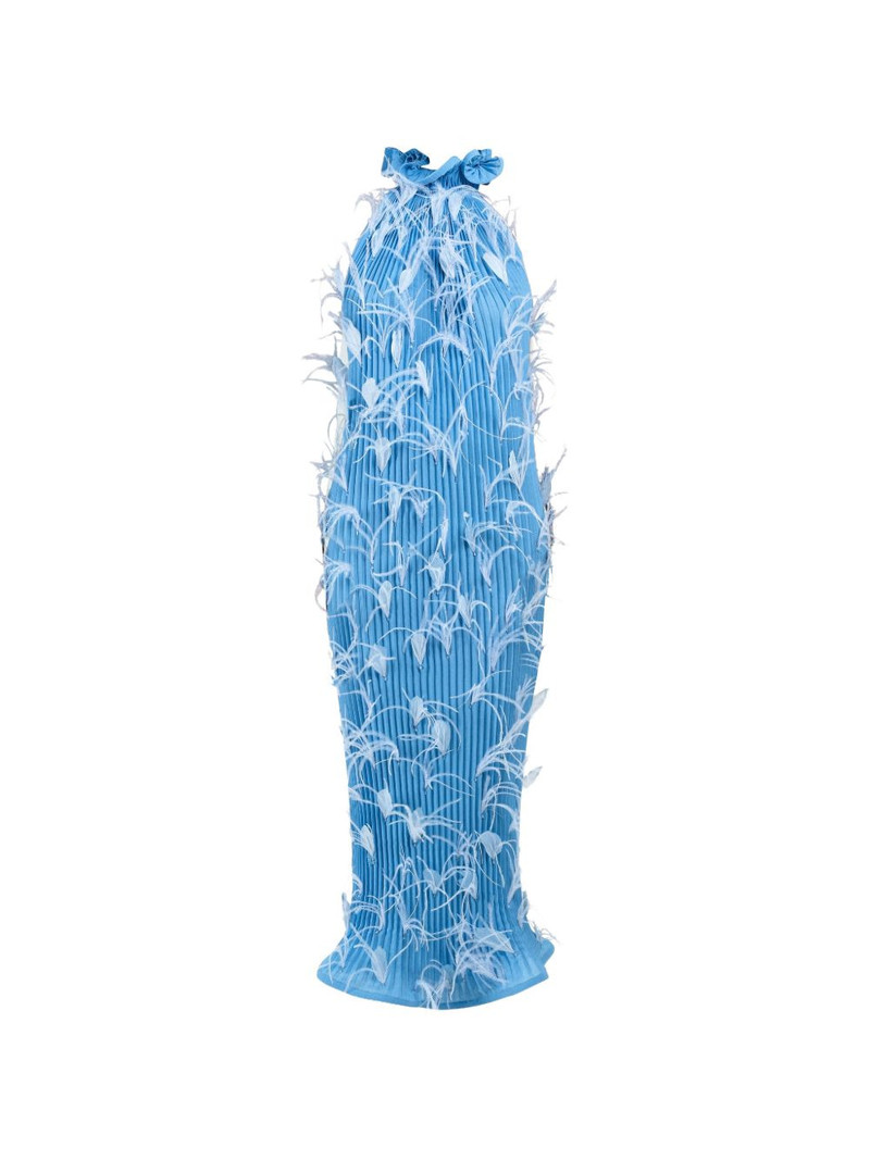 feathers pleated maxi dress 1