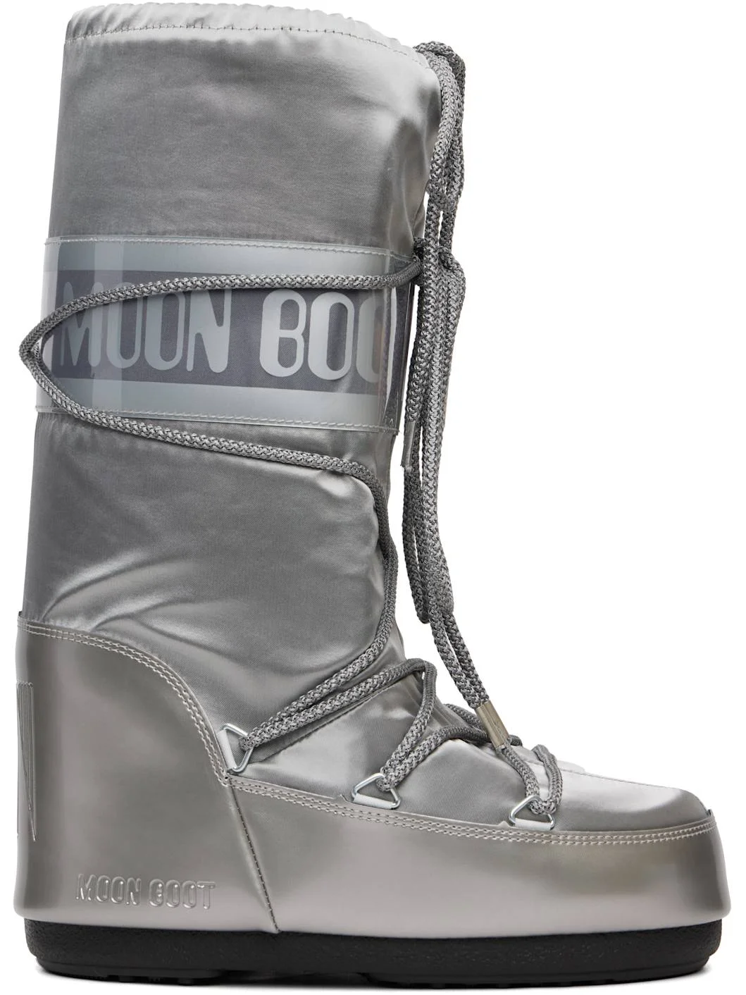 Silver Icon Glance Satin Boots - 1