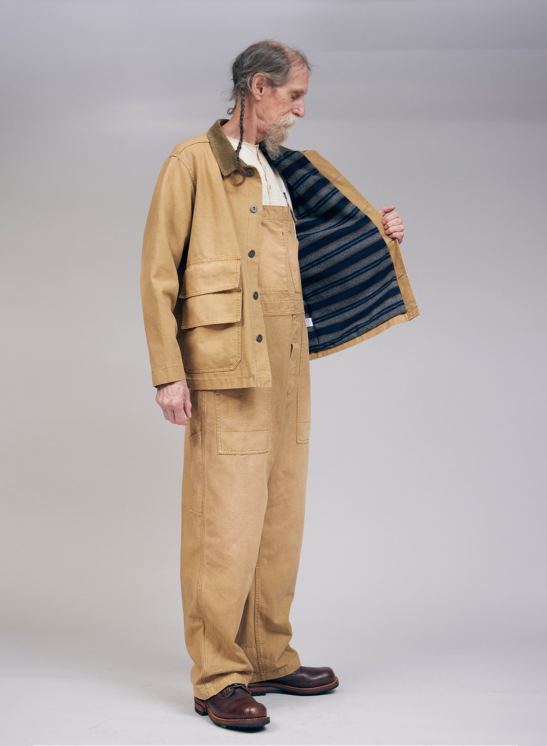 Hunting Chore Jacket Canvas in Tan - 2