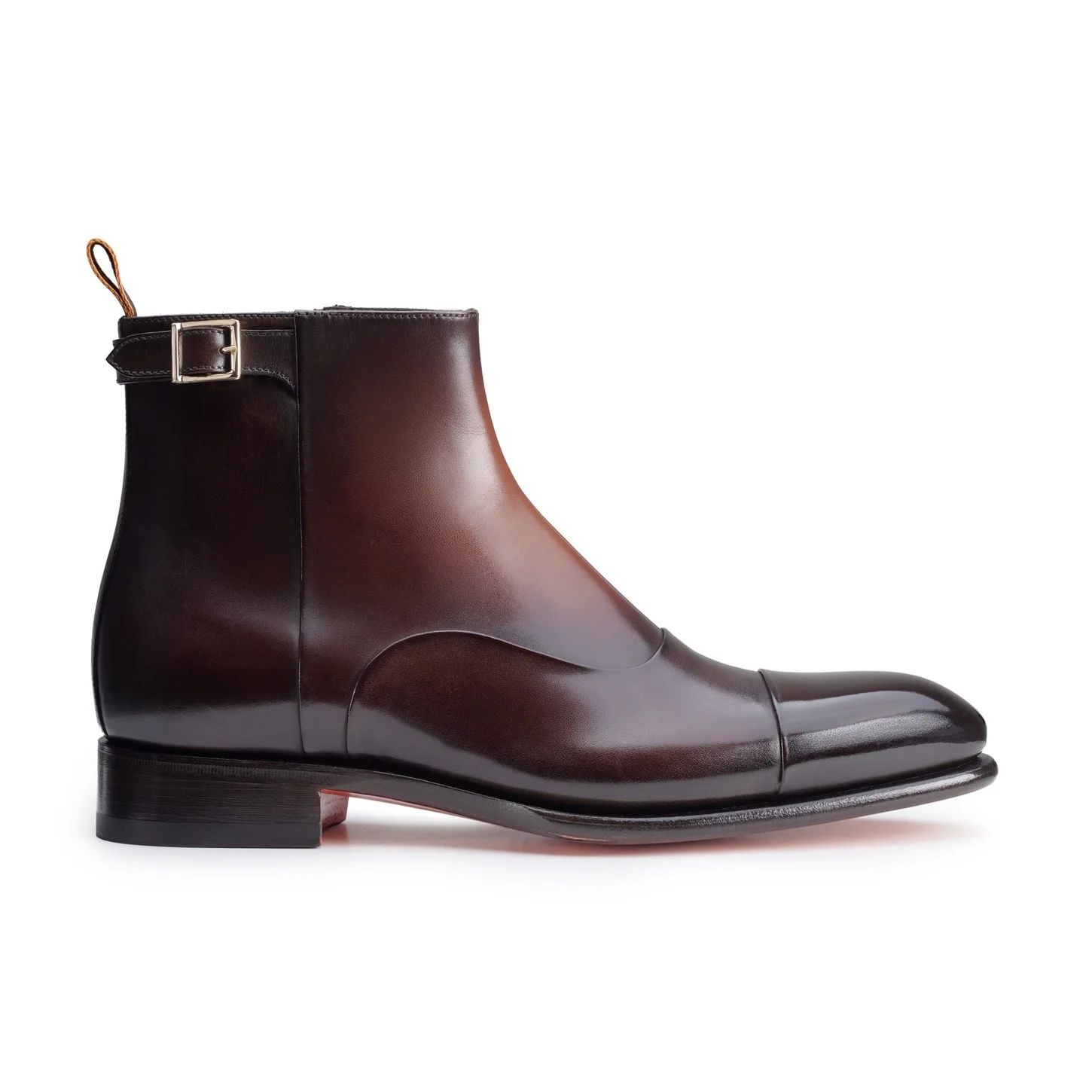 Men's dark brown leather ankle boot - 1
