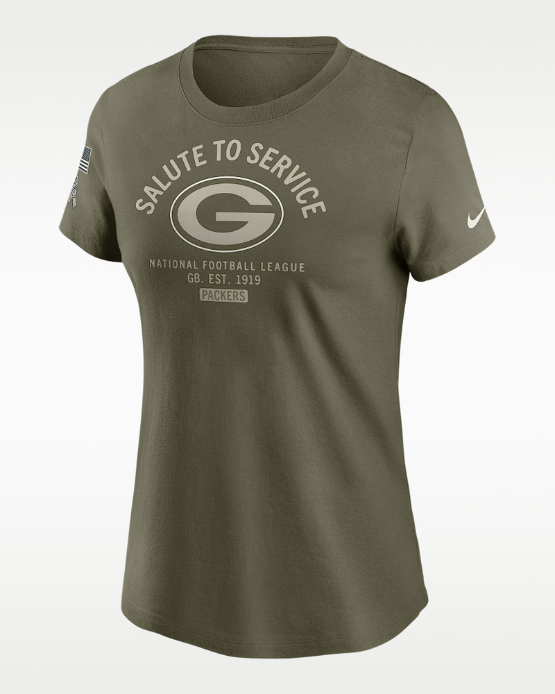 Green Bay Packers Salute to Service Sideline Women's Nike NFL T-Shirt 1
