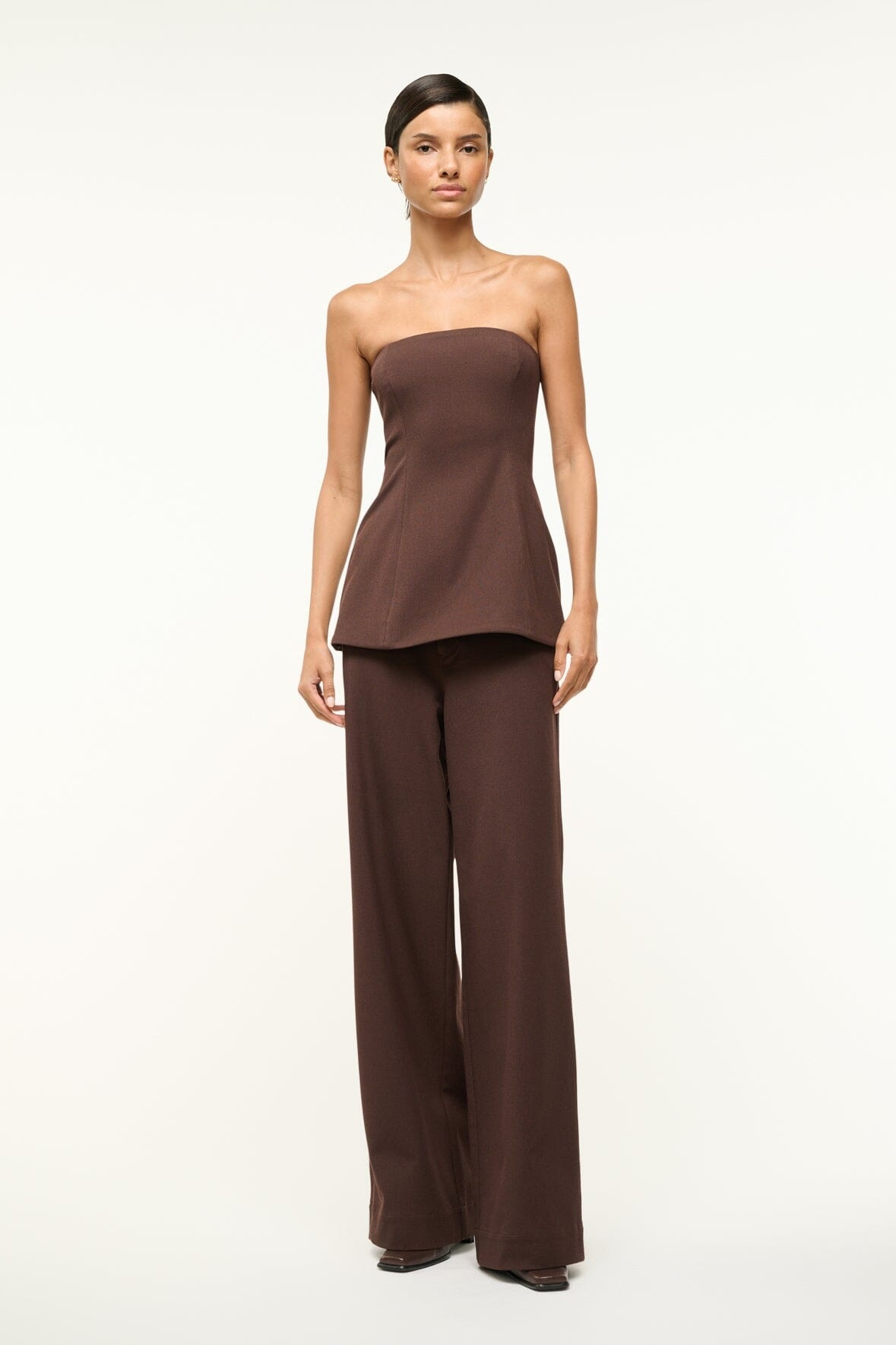 STAUD SILVIA TOP DARK CHOCOLATE - 3