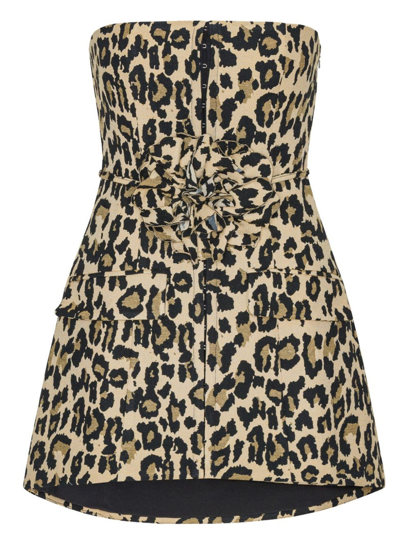 leopard-print rosette mini dress 1
