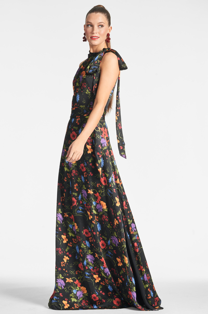 SACHIN & BABI Kayla Gown - Noir Wildflower outlook