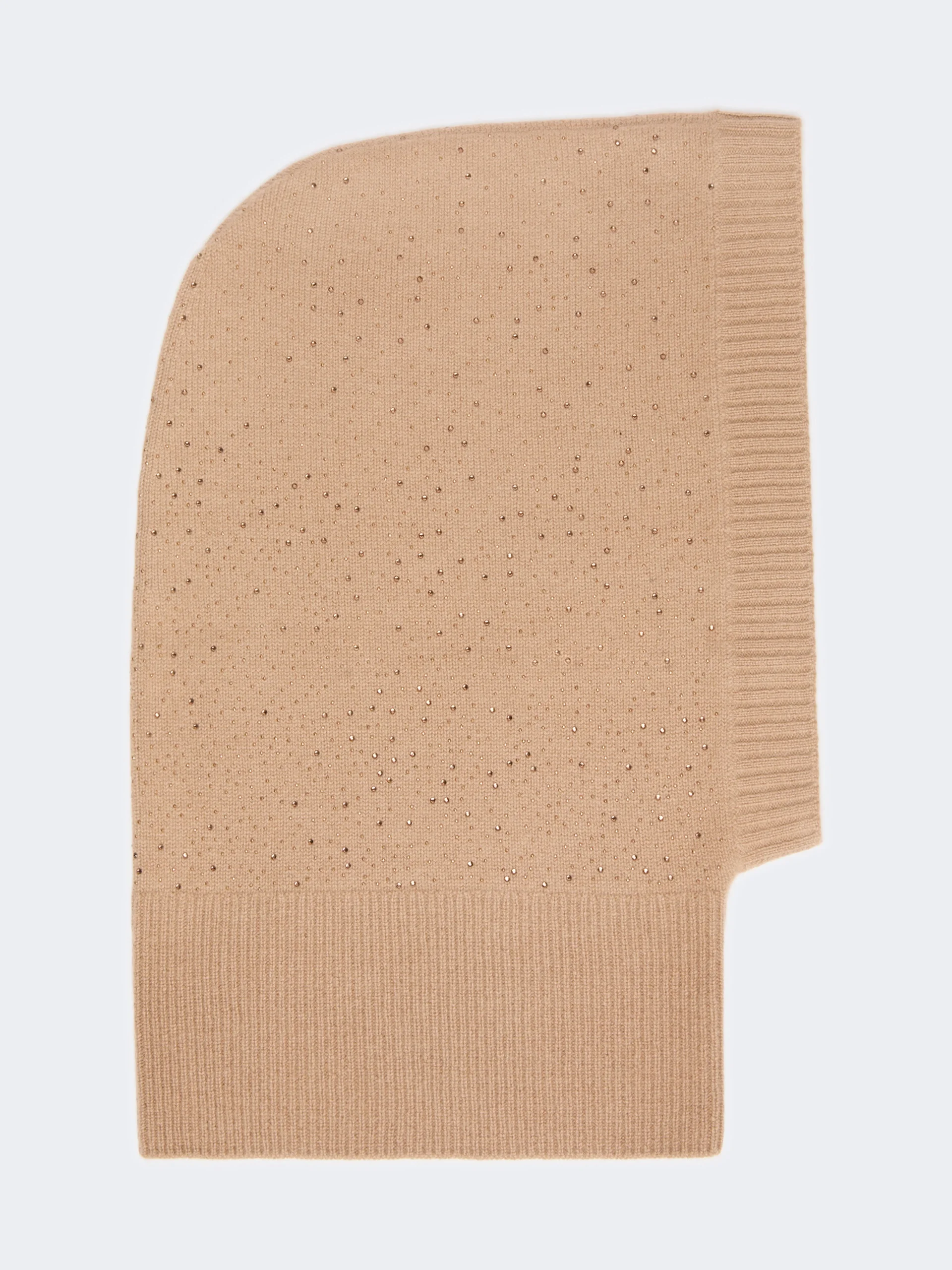 JUNIOR Cashmere and rhinestone balaclava - CAMEL - 1