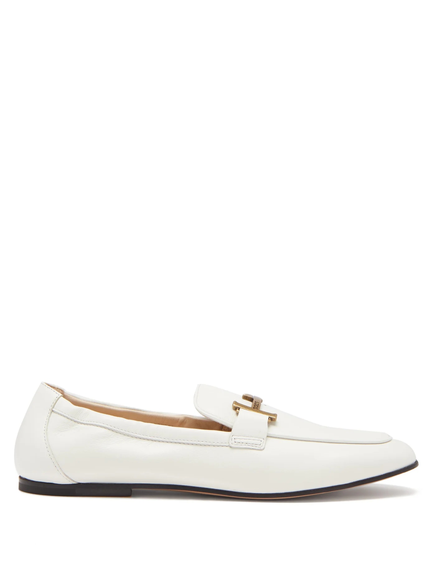 T-logo leather loafers - 1