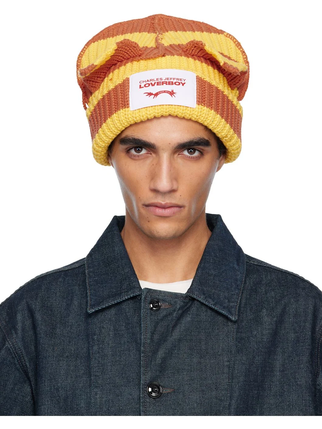 Yellow & Orange Chunky Ears Beanie - 1
