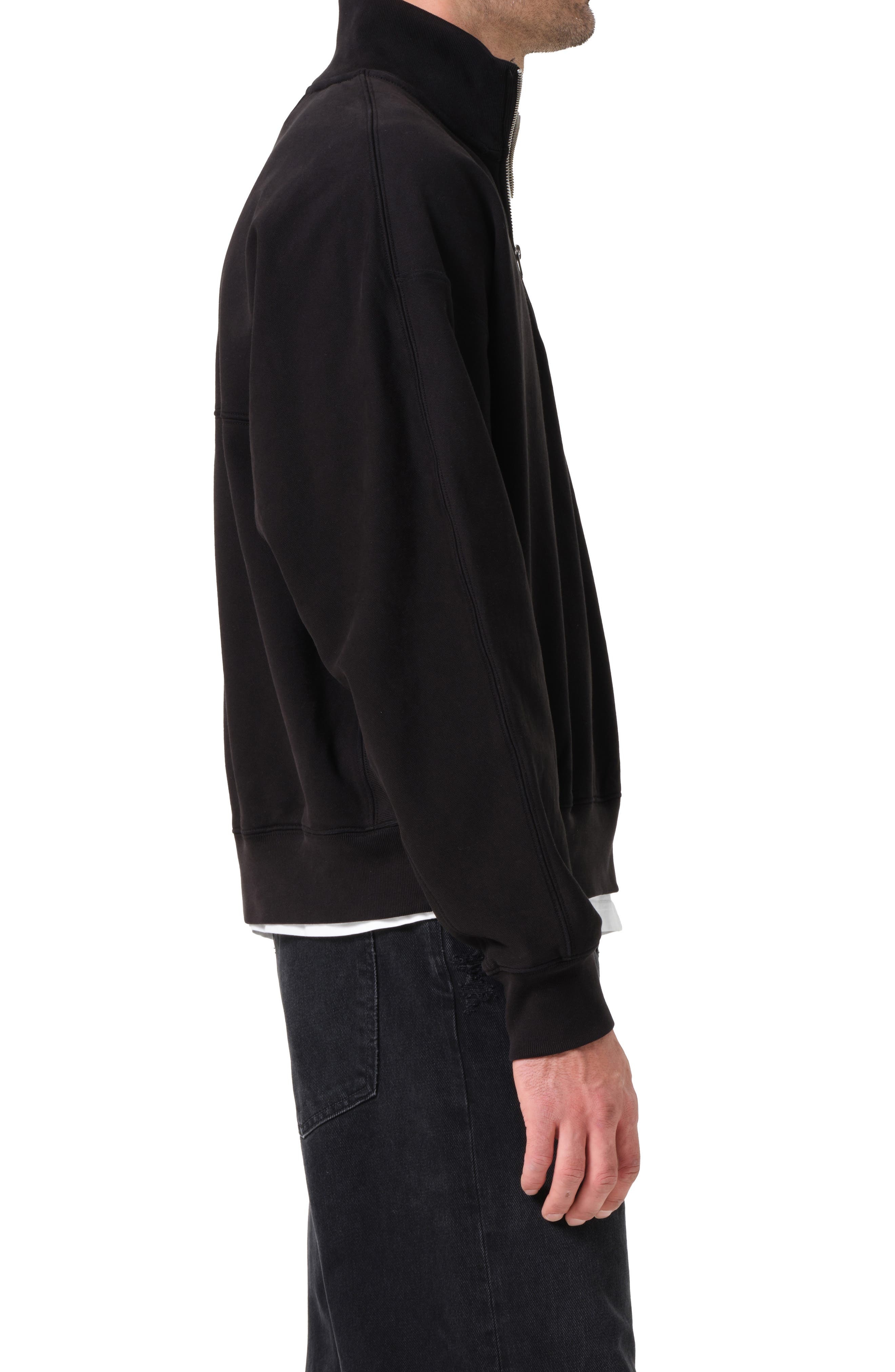 AGOLDE Idris Quarter Zip Pullover in Black at Nordstrom - 3