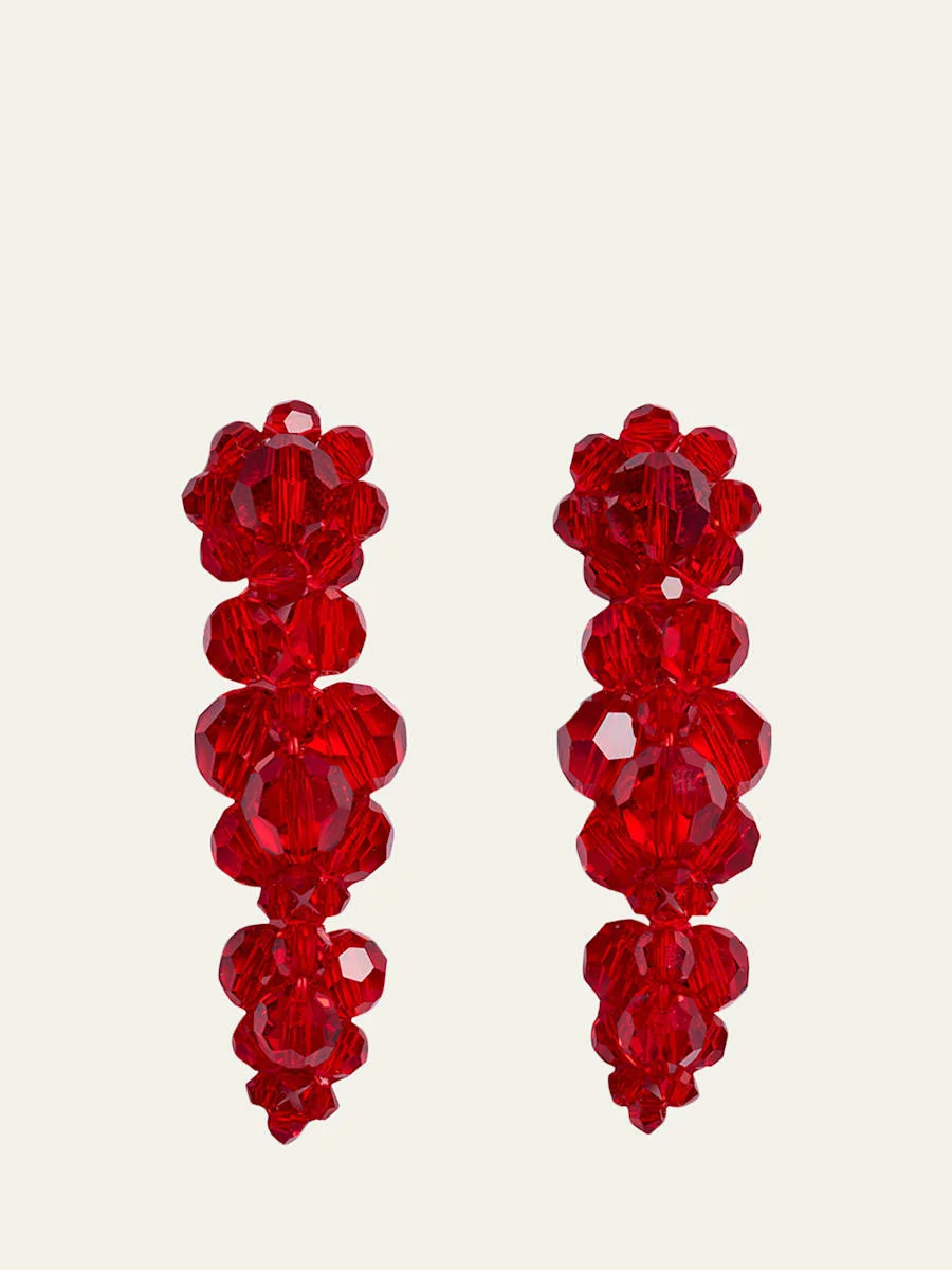 Mini Cluster Earrings, Green - 1