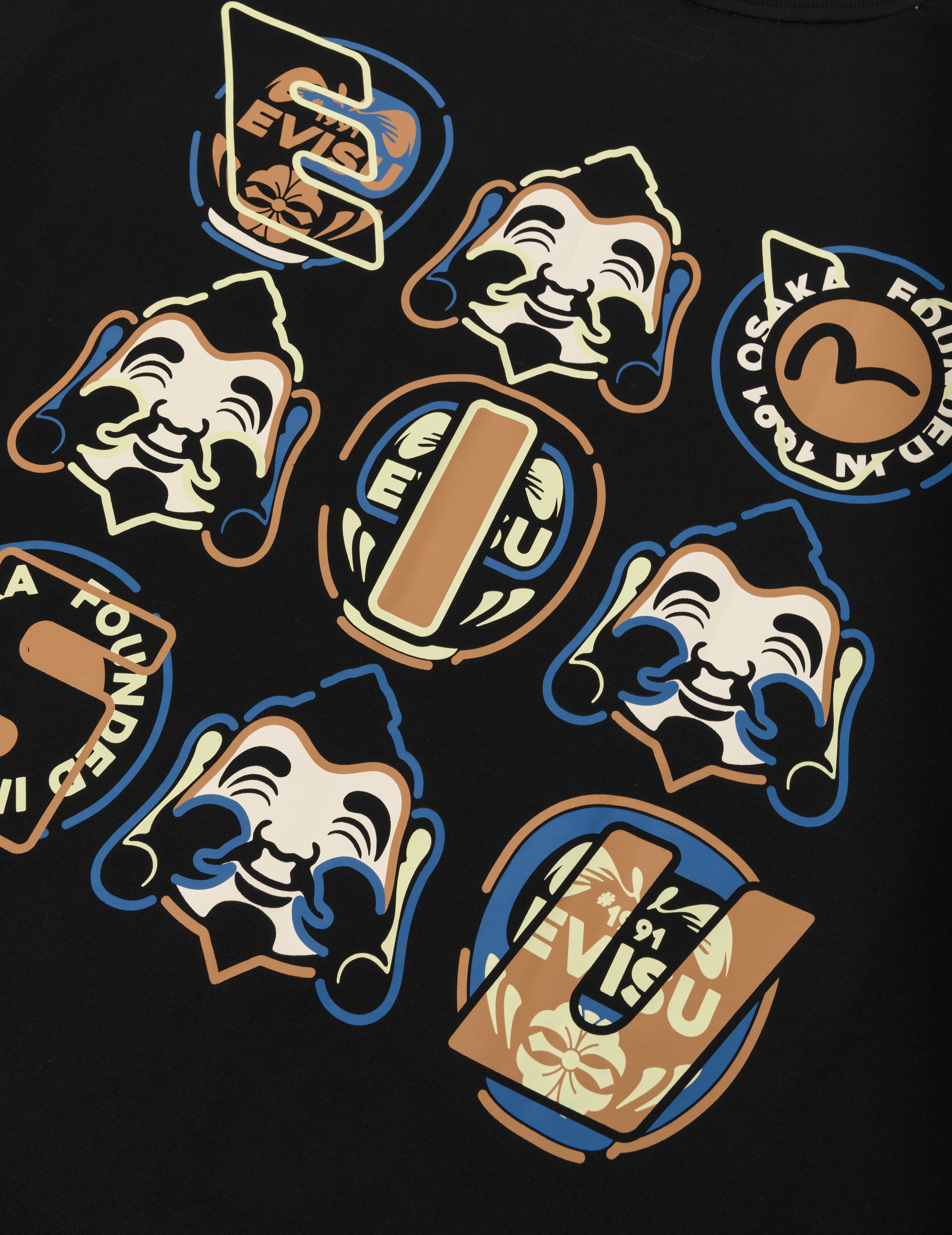 Godhead and Daruma Print Loose Fit T-Shirt - 6