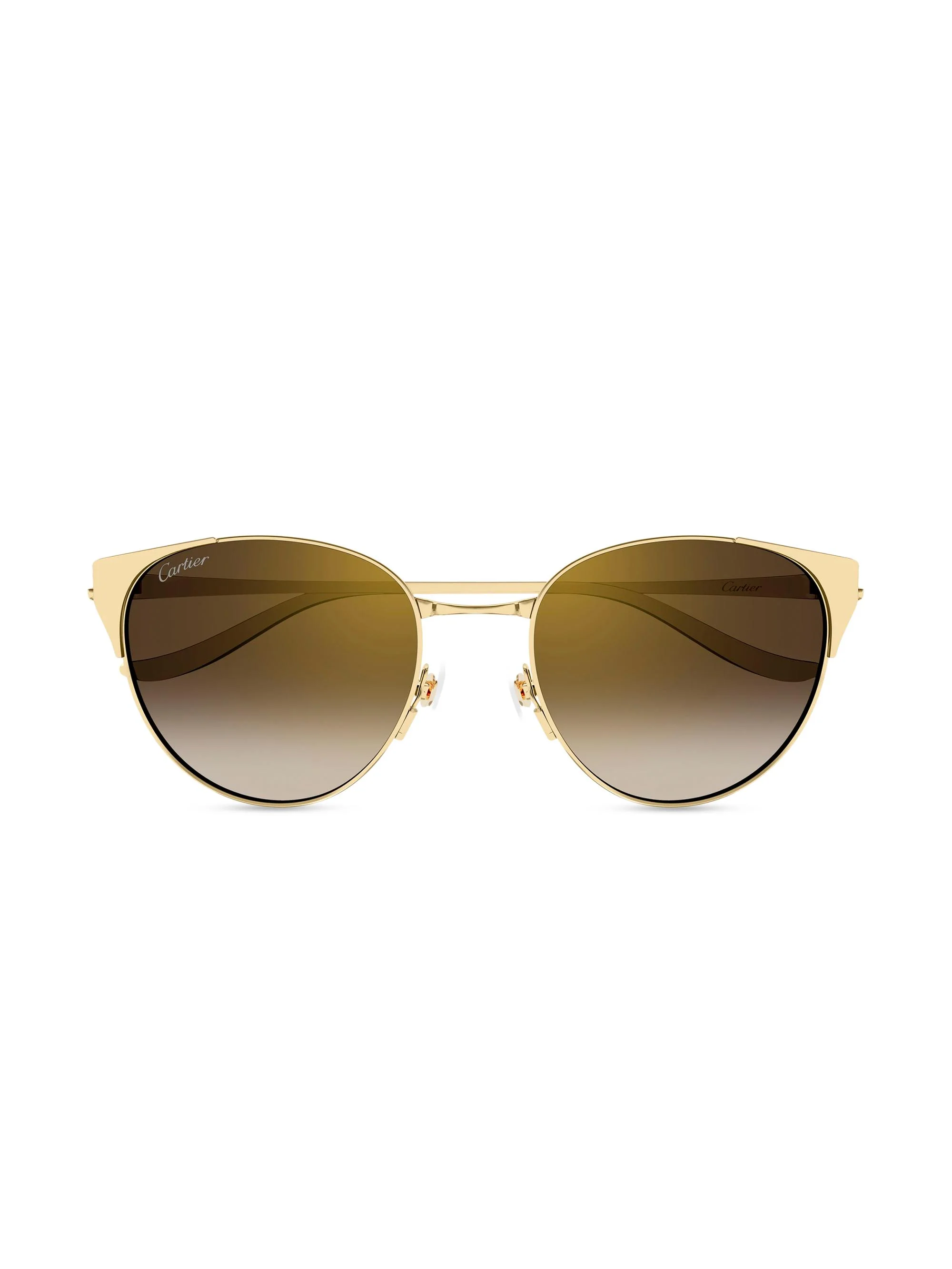 Women's Panthère Classic 53MM 24K-Gold-Plated Round Sunglasses - Gold Brown - 1