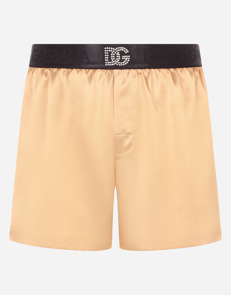 Silk shorts with DG logo and sleep mask - 1