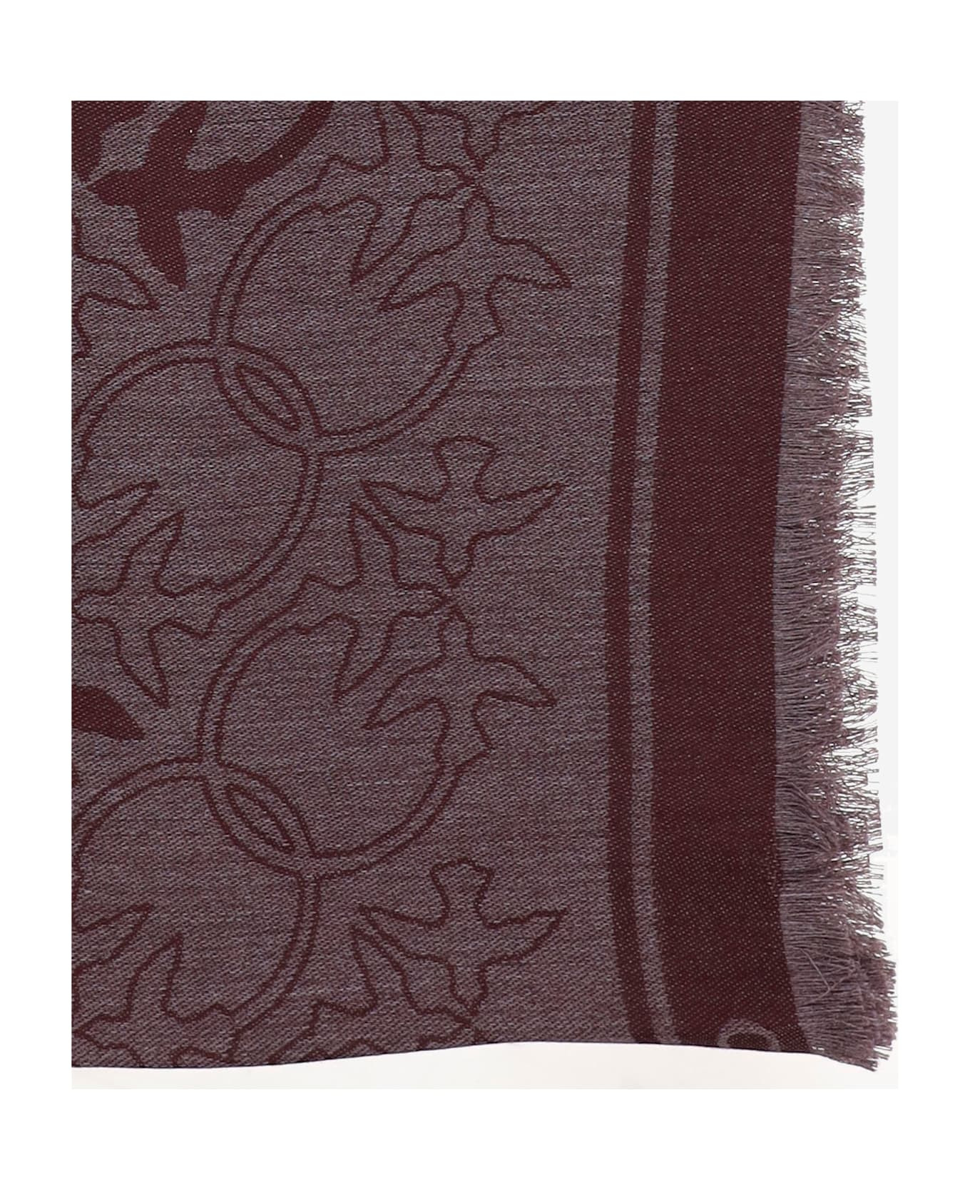 Viscose Blend Scarf With Love Birds Motif - 2