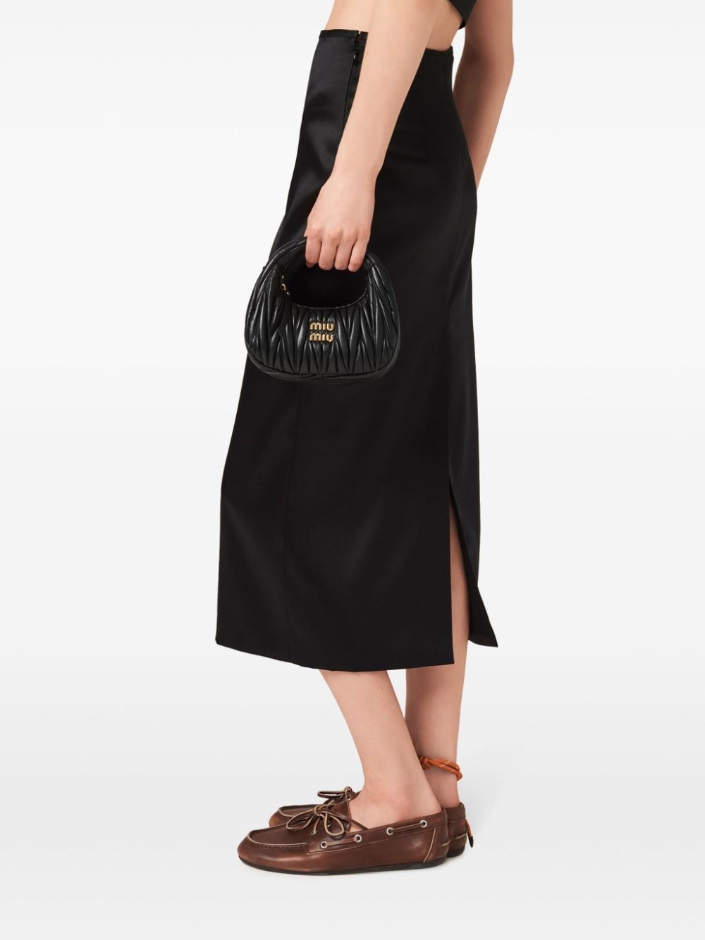 high-waist midi silk skirt - 4