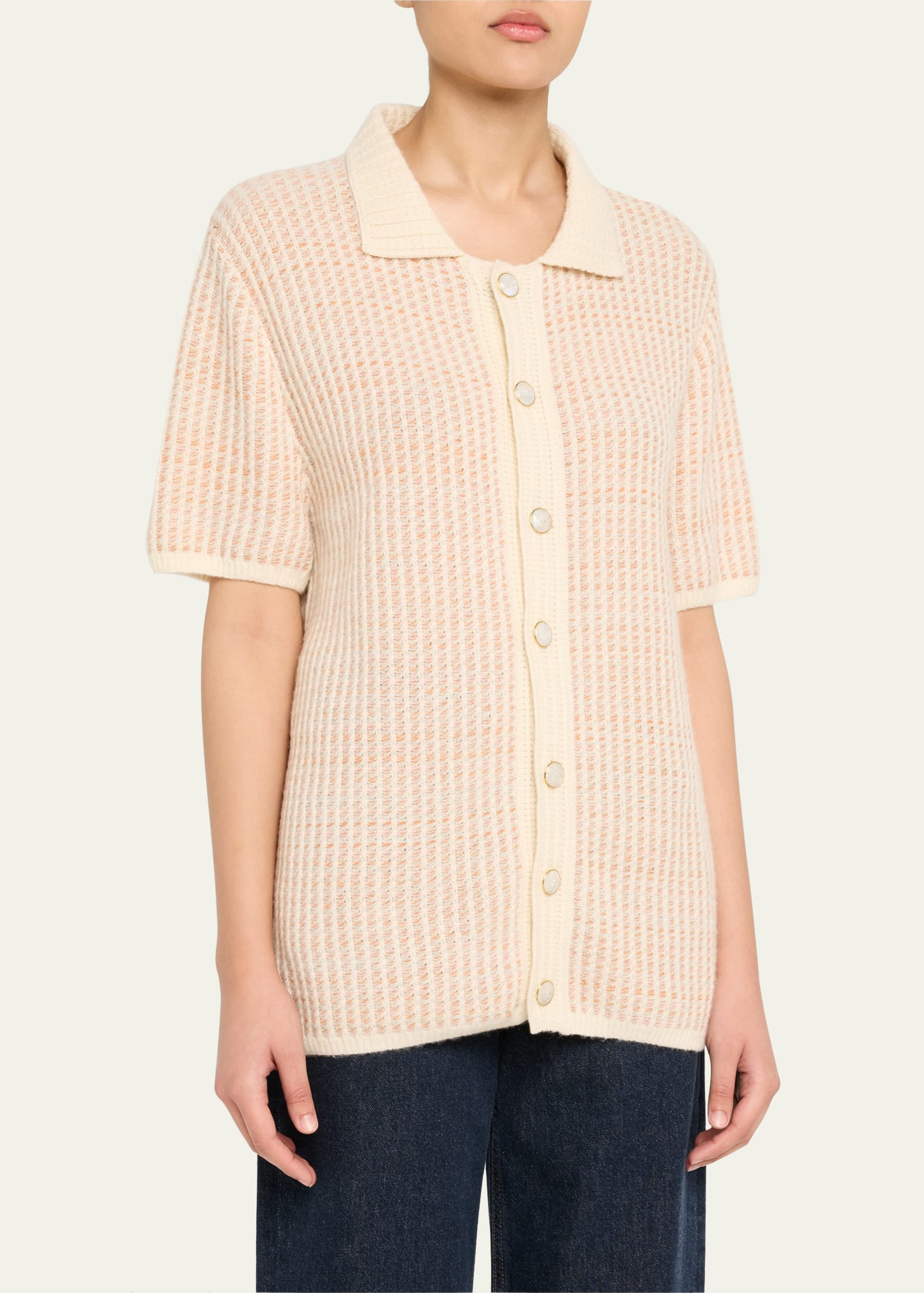 Noble Short-Sleeve Cashmere Shirt - 4