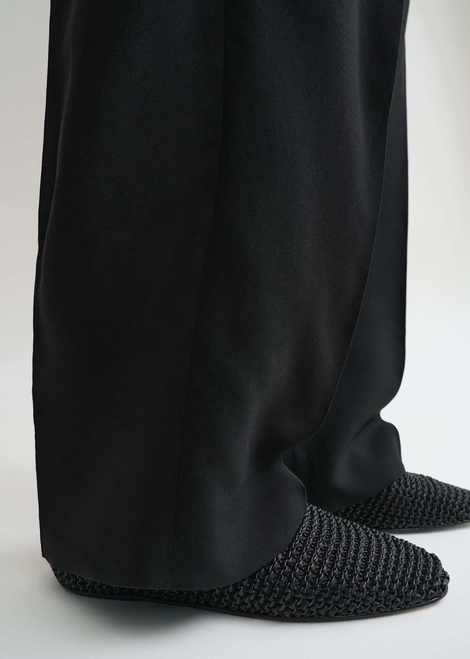 Woven leather ballerinas black - 3