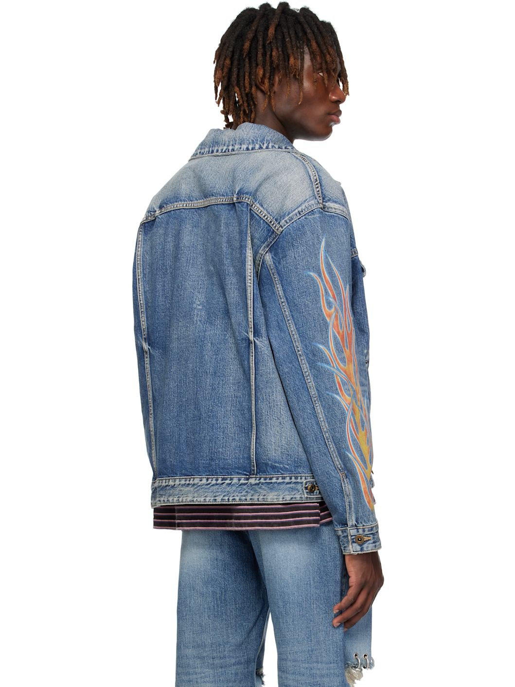 Blue Blaze Logo Denim Jacket - 3