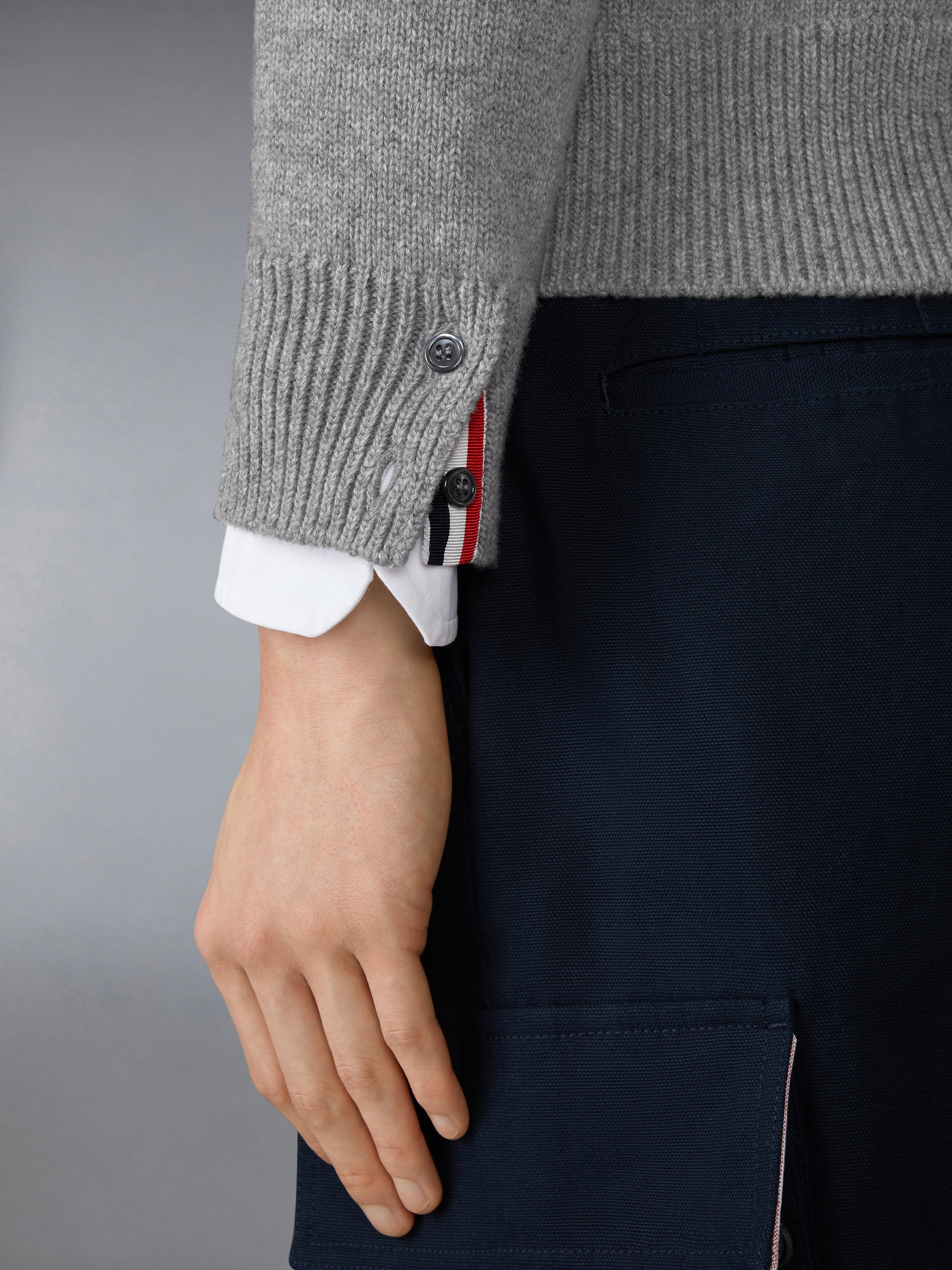 MERINO WOOL 4-BAR FUNNEL NECK PULLOVER - 5