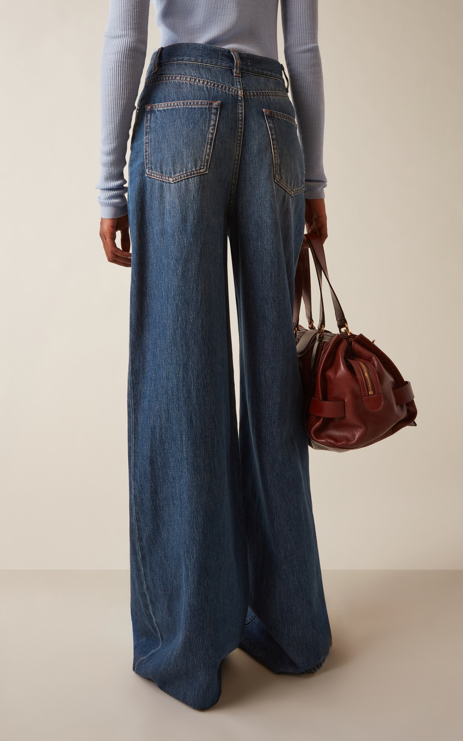 Rigid High-Rise Wide-Leg Jeans blue - 4