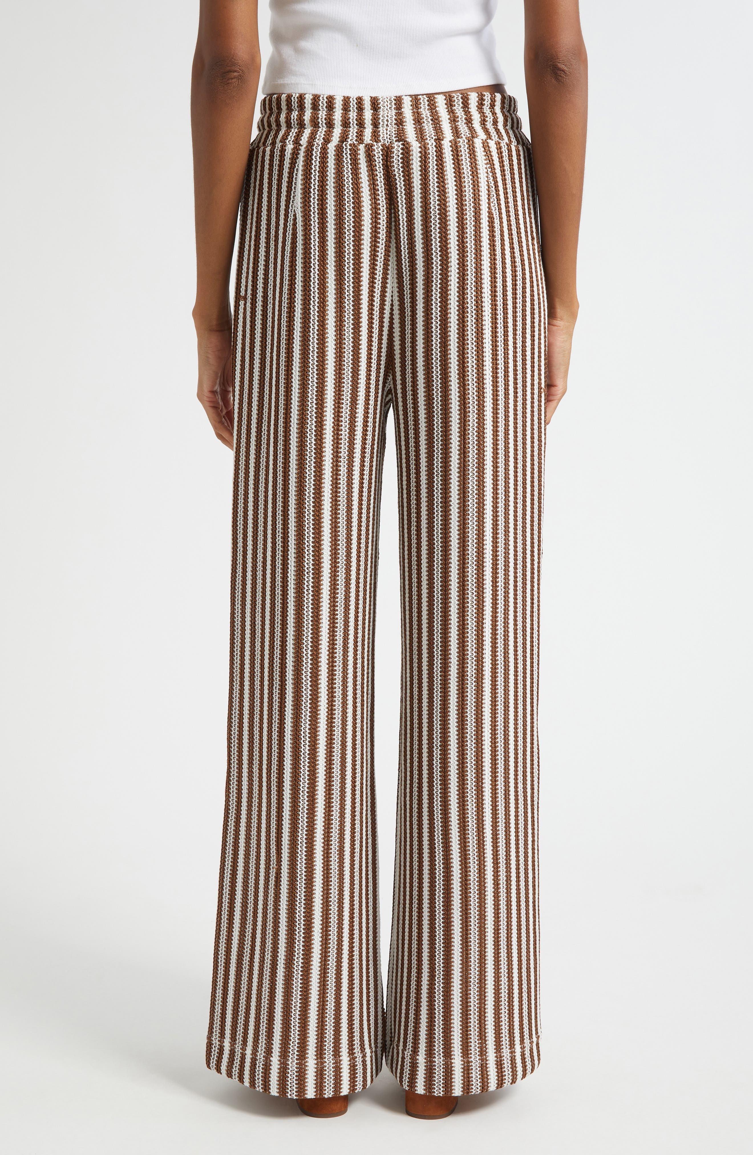 Veronica Beard Zosia Stitch Pants in White Brown at Nordstrom - 2