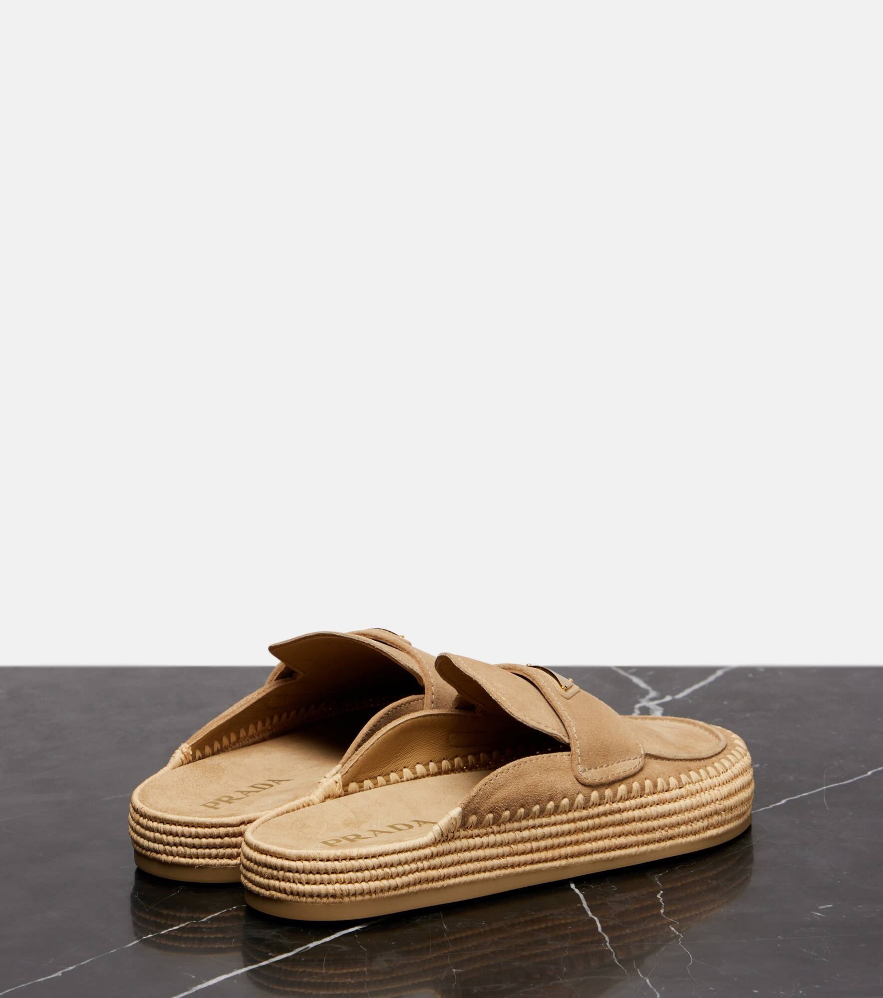 Suede espadrille mules - 2
