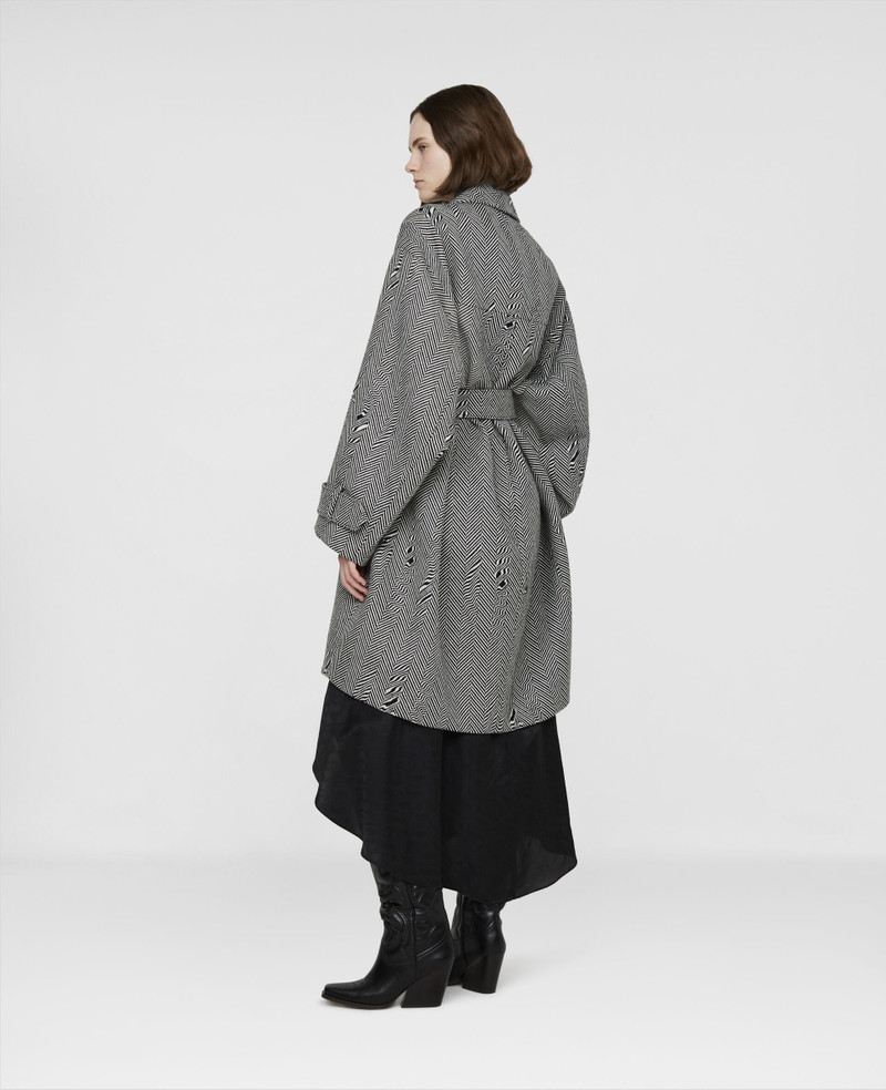 Glitched Herringbone Wool Coat 3