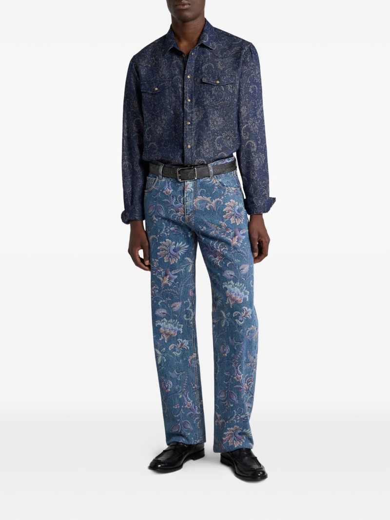 Etro floral-motif jeans outlook