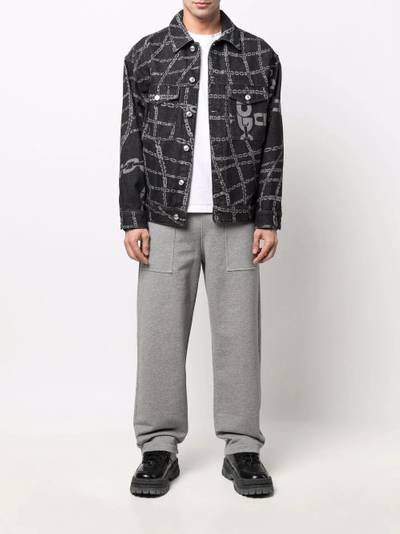 GCDS chain-logo print denim jacket outlook