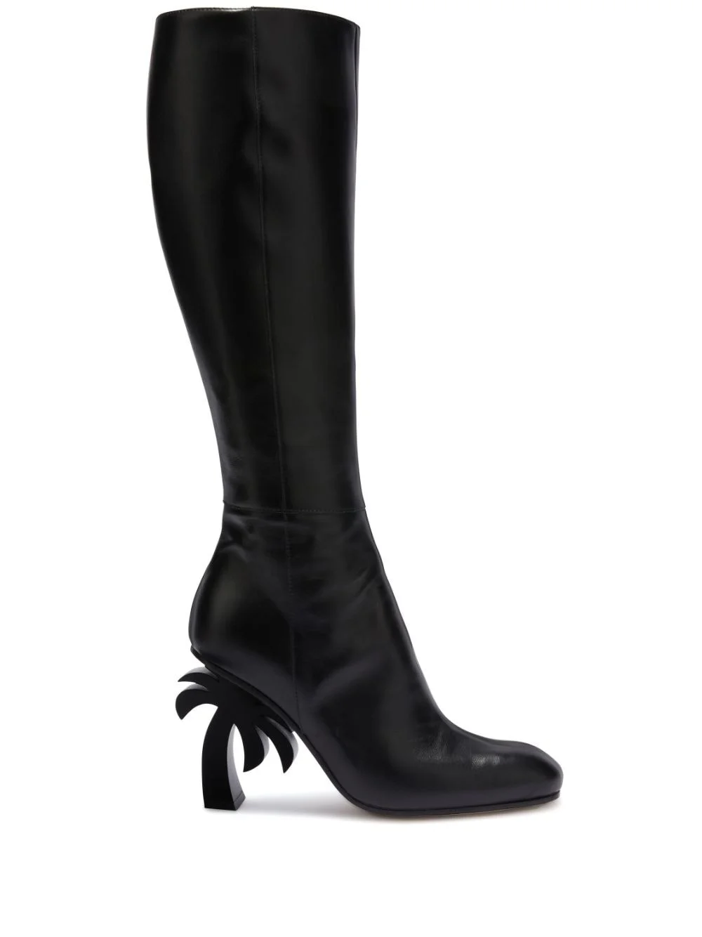 Palm-heel leather knee boots - 1