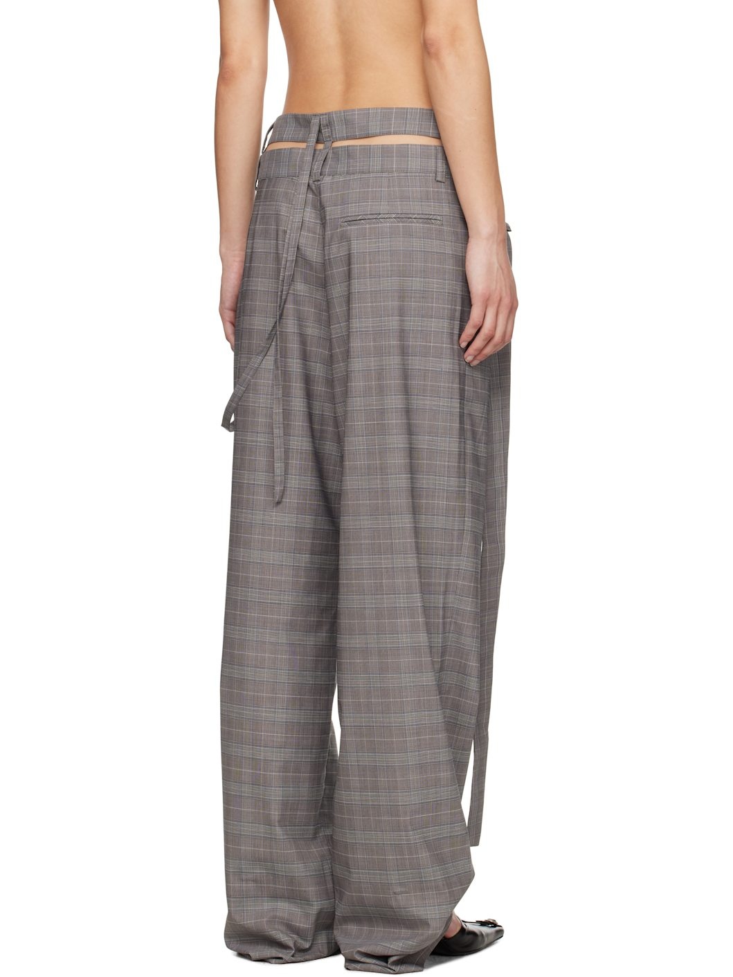 Gray Signature Wrap Suit Trousers - 3