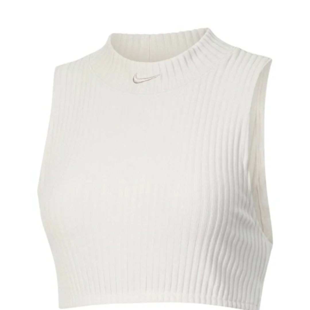 (WMNS) Nike Sportswear Chill Knit Top 'White' FN3678-104 - 1