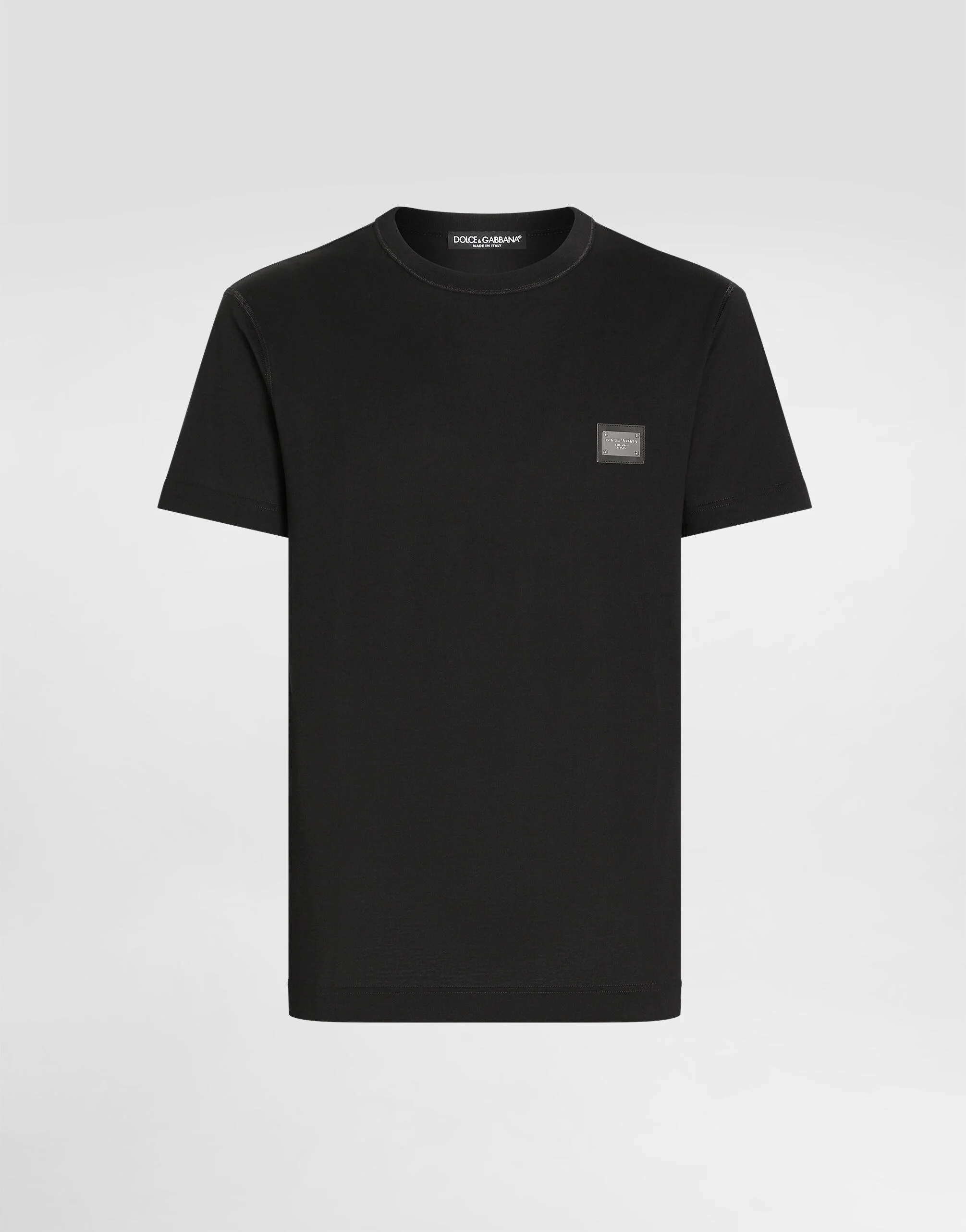 Cotton T-shirt with branded tag - 1