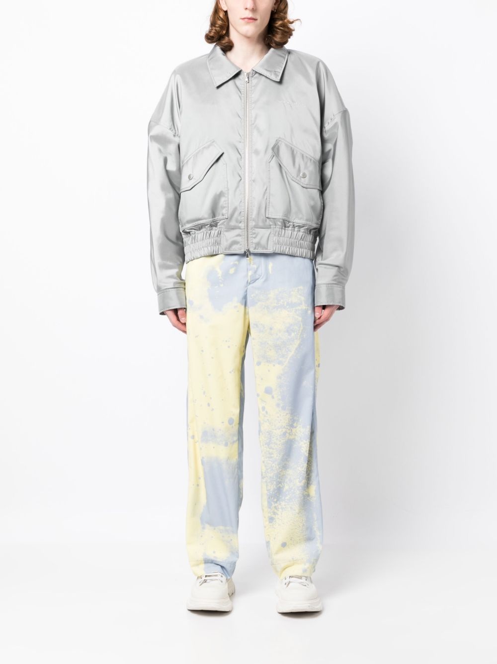 spray-paint straight-leg trousers - 2