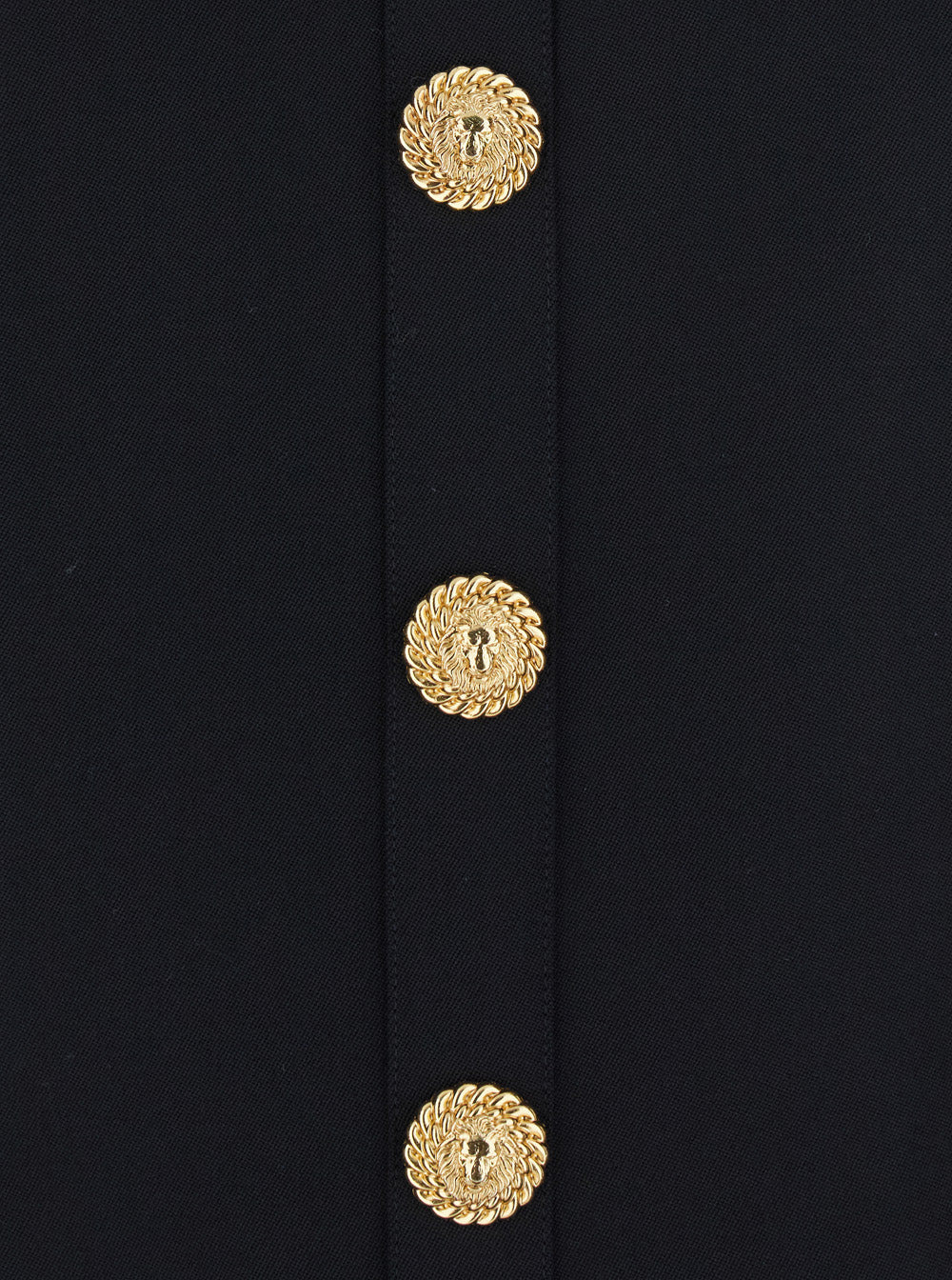 Balmain Women Black Dress With Pointed Collar And Logo Buttons On The Front In Wool Woman - 3