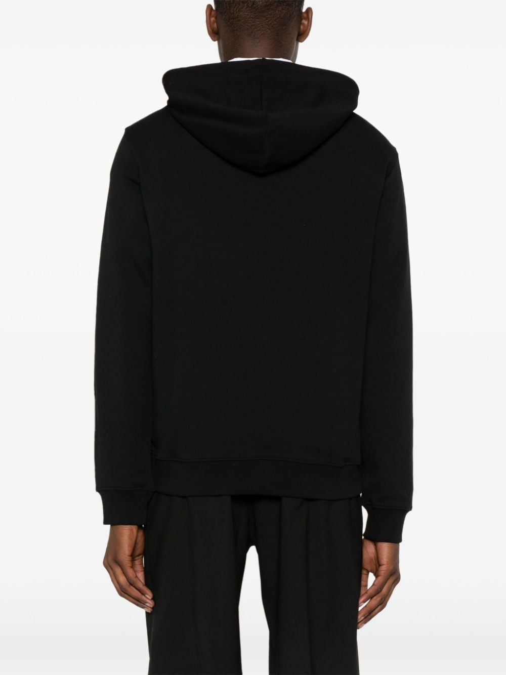 logo-embroidered cotton hoodie - 4