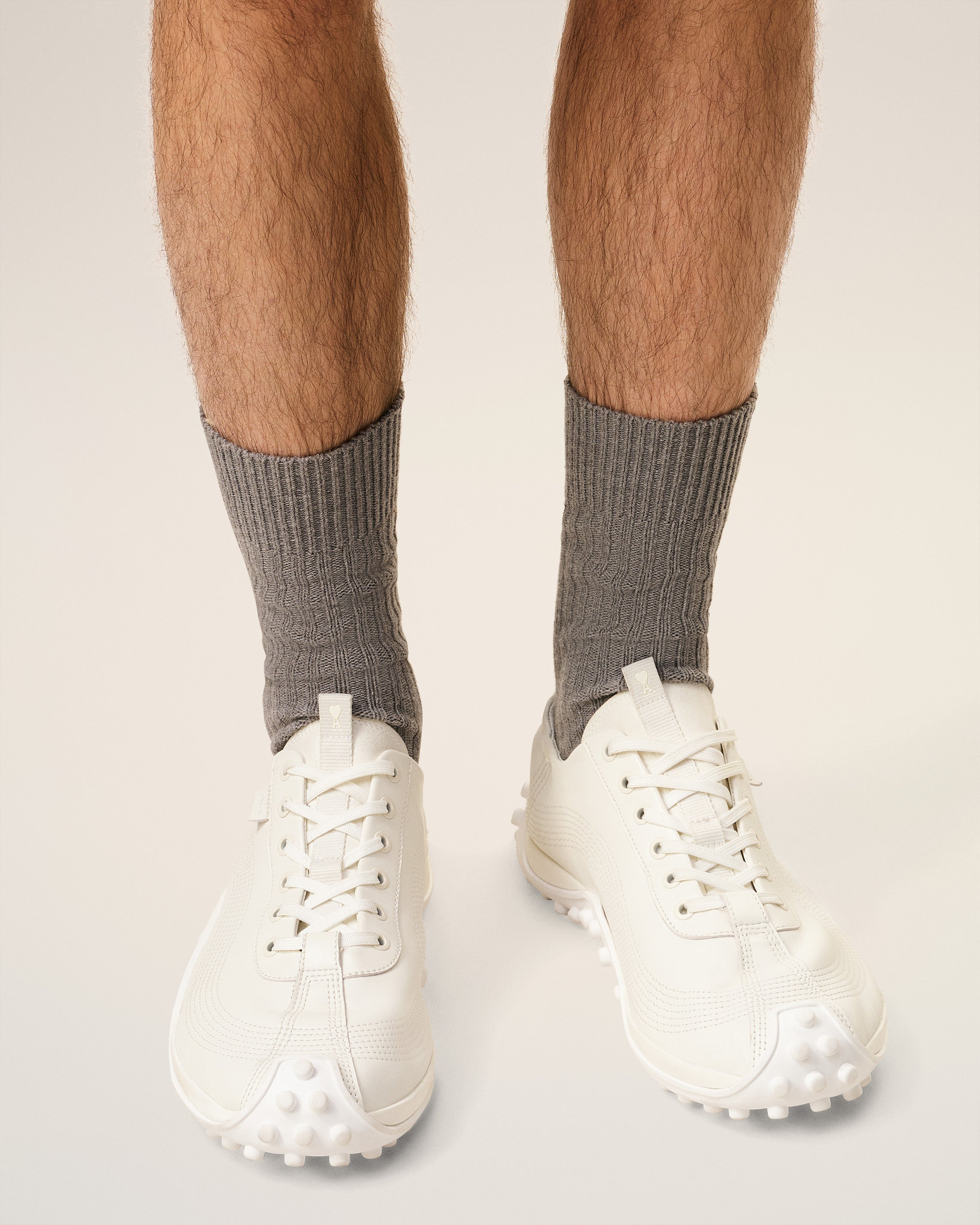 WHITE SMOOTH LEATHER LOW TOP MIRAGE SNEAKERS - 2