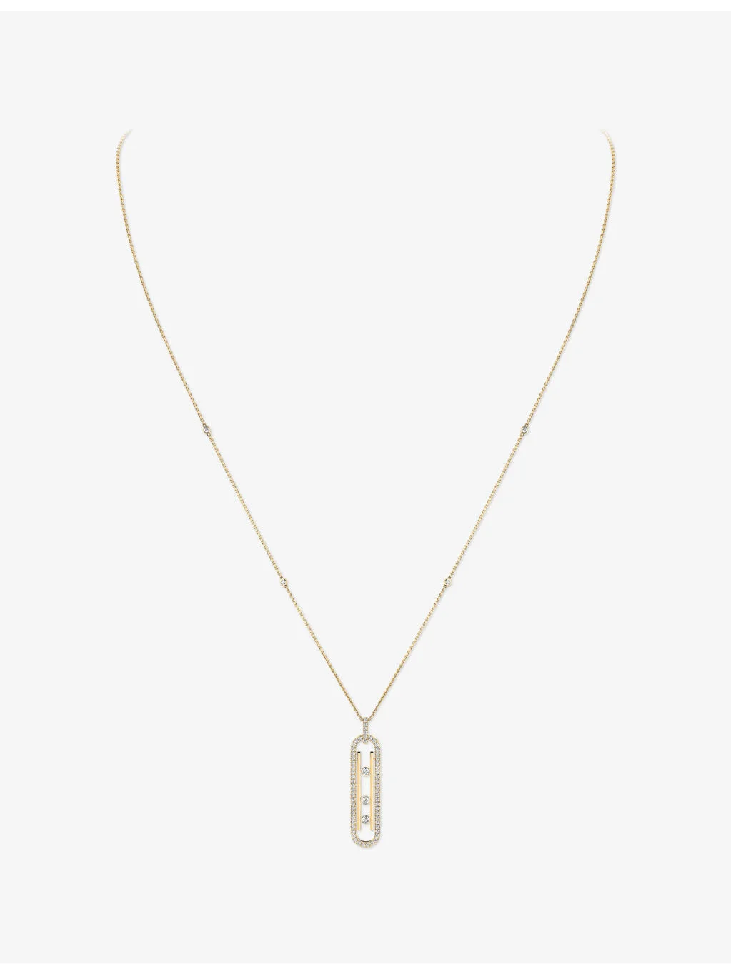 Move 10th Small 18ct Gold And 0.07ct Diamond Necklace - 1