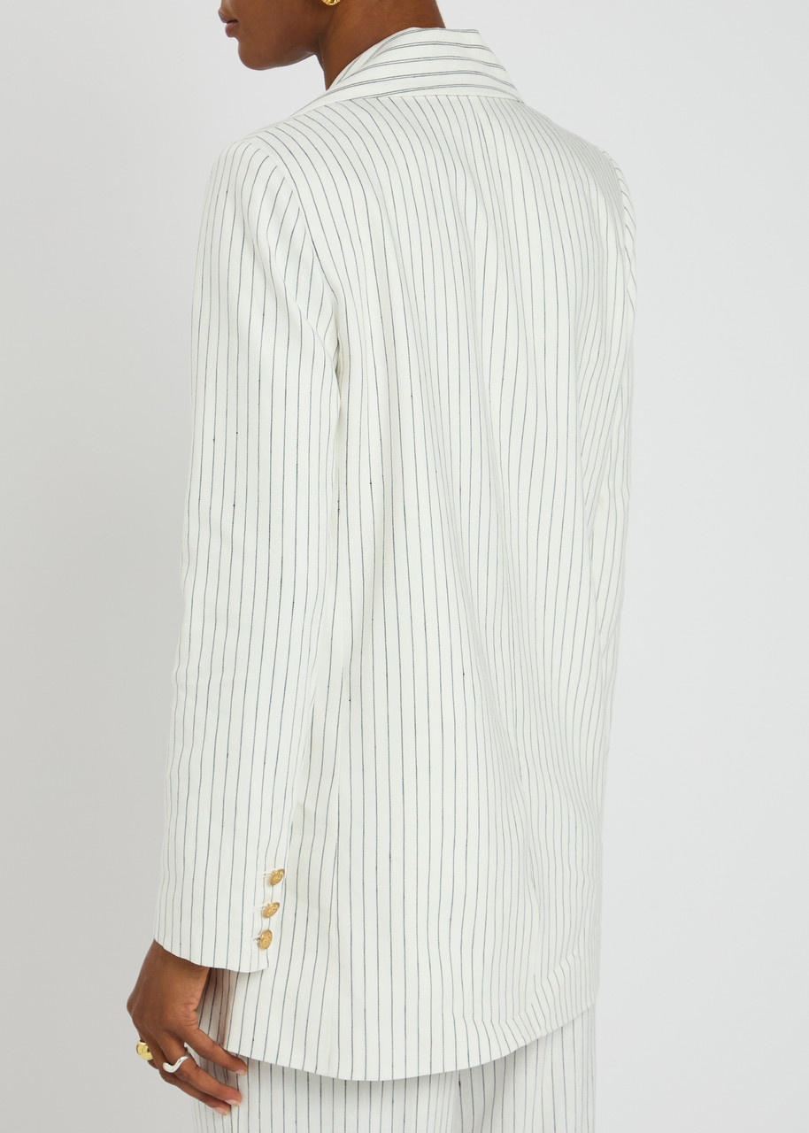 Alice + Olivia Arias Striped Linen-blend Blazer - 3