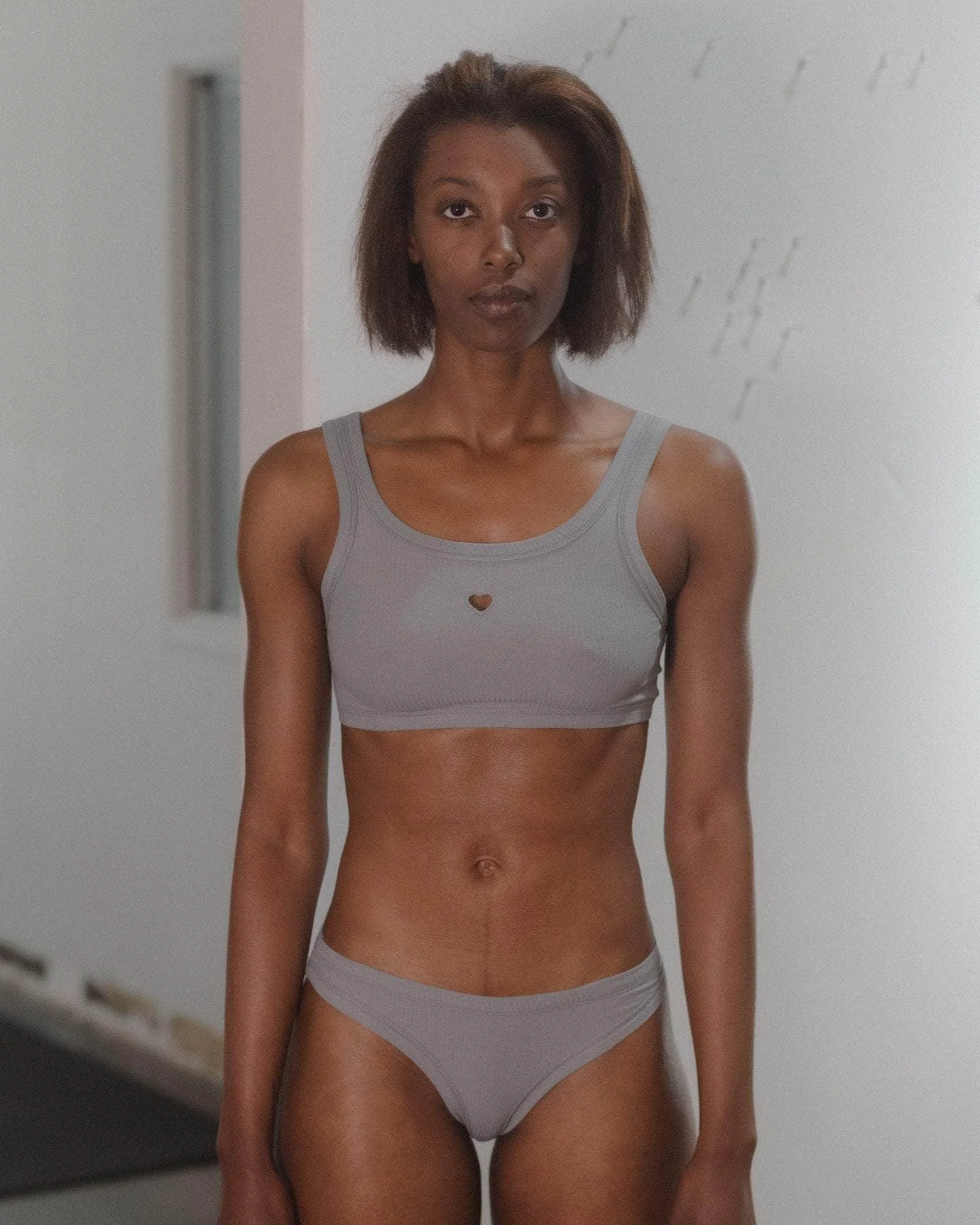 Heart Bra - Fine Organic Cotton Rib - 1