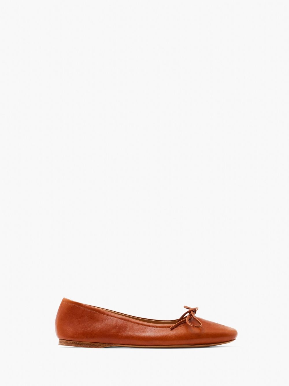 ROUND-TOE LEATHER BALLERINAS - 1