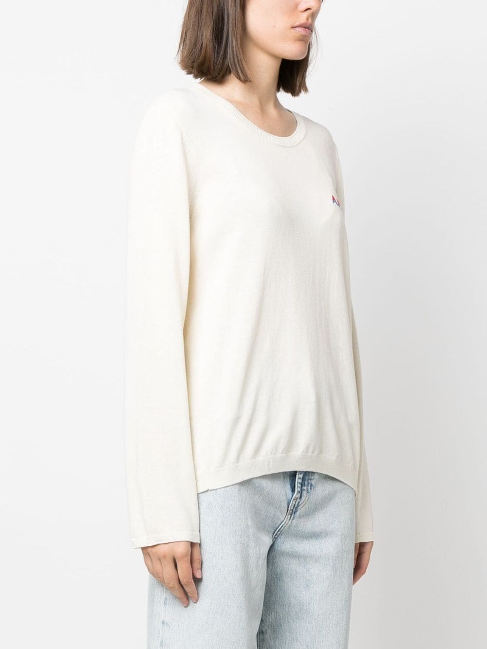 logo-embroidered cotton jumper - 3