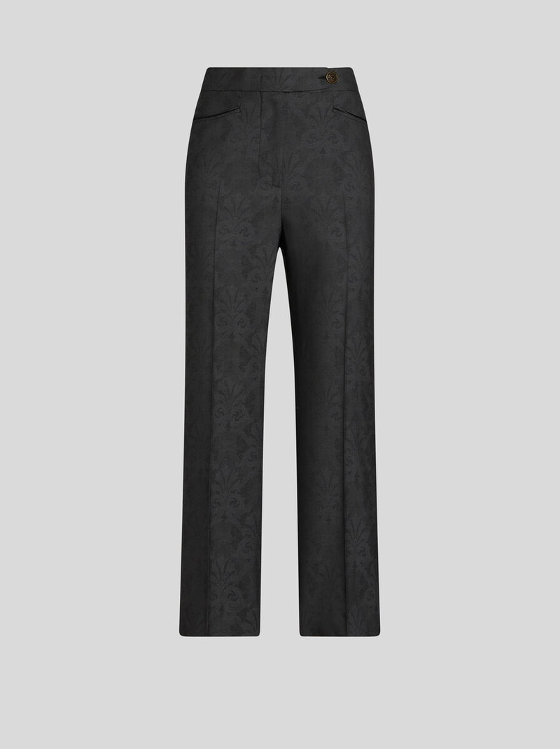 JACQUARD TROUSERS WITH PEGASO BUTTONS - 1