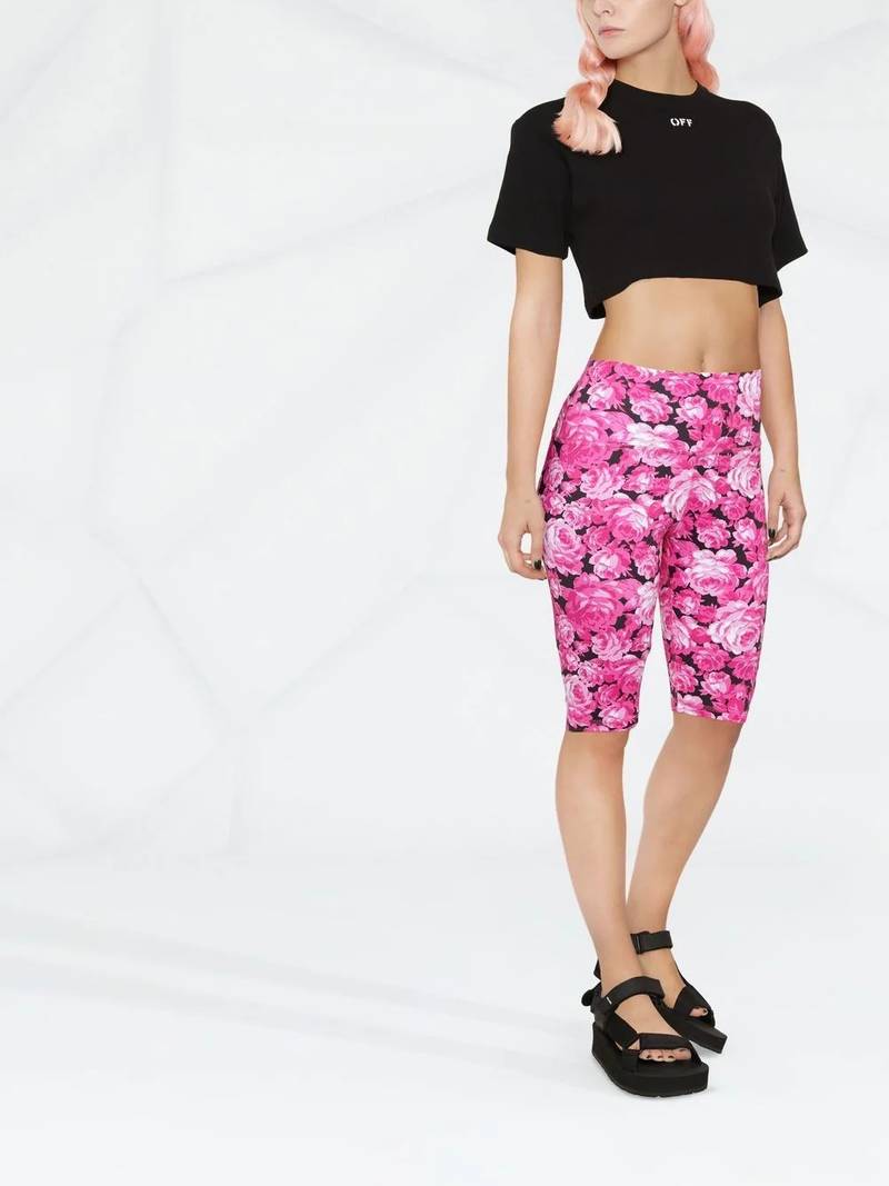 MSGM floral-print cycling shorts outlook