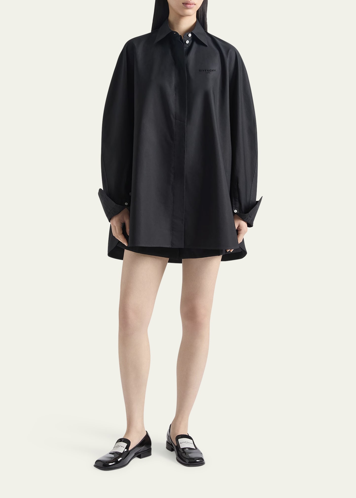 Oversized Button-Down Cocoon Shirt - 2