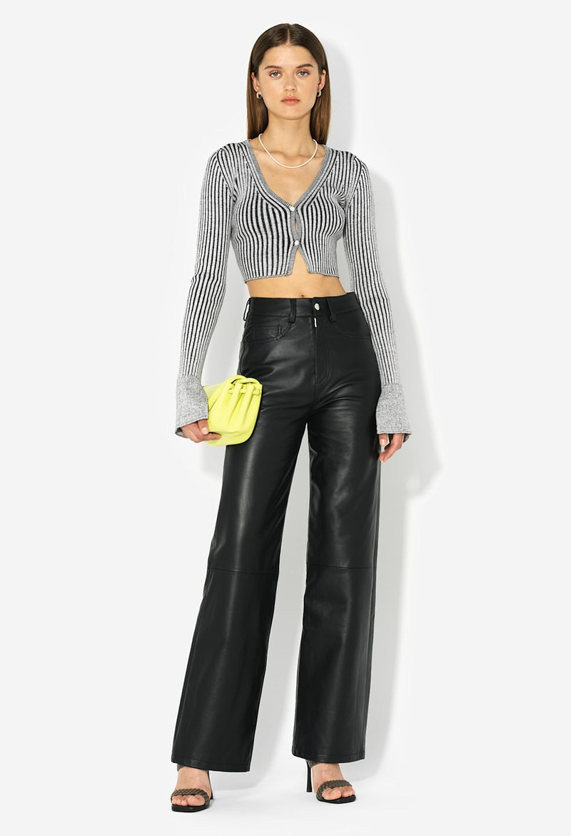 John Elliott SILK COTTON RIB CROPPED CARDIGAN outlook