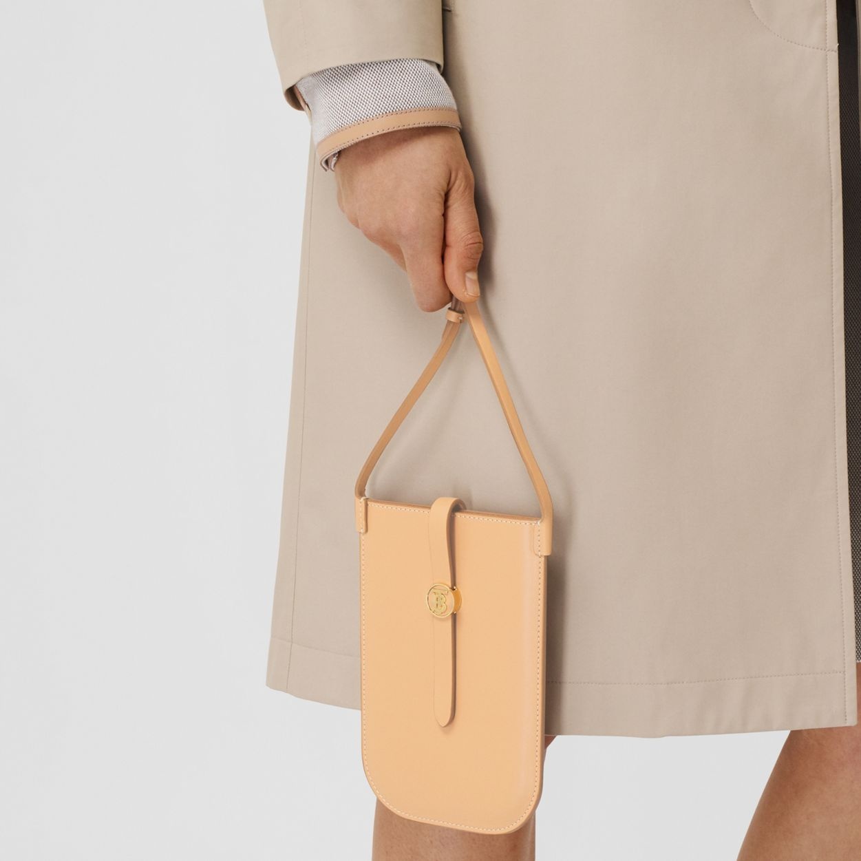 Topstitched Leather Anne Phone Case with Strap - 9