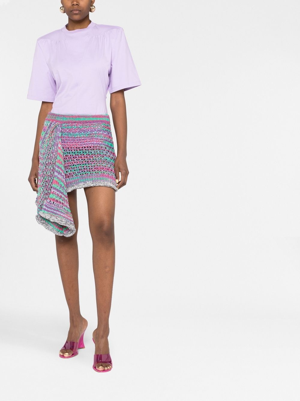 woven asymmetric miniskirt - 2